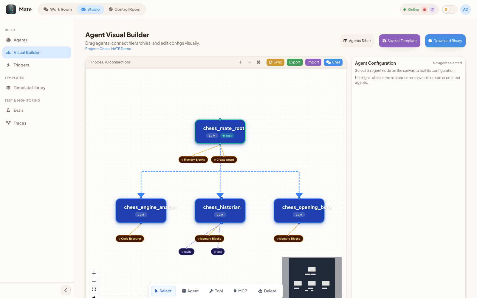 Mate Visual Agent Builder